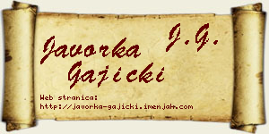 Javorka Gajicki vizit kartica